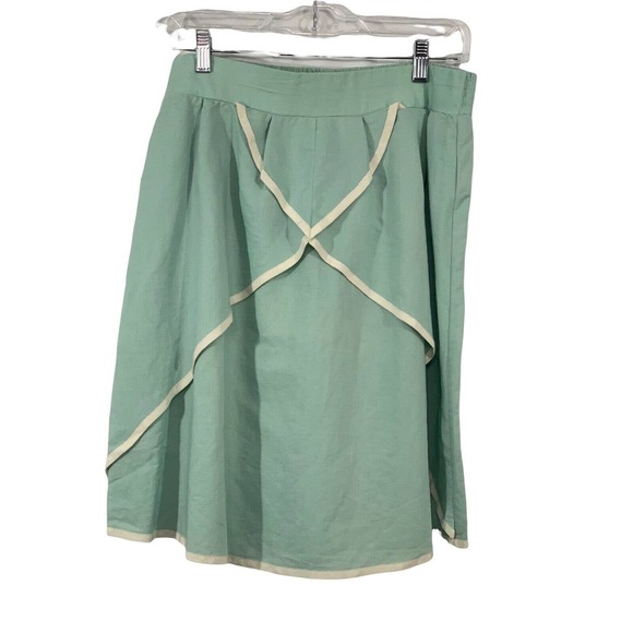 Matilda Jane Dresses & Skirts - Matilda Jane Women’s Sweet Tea Skirt Serendipity Linen Blend Mint Green Size L